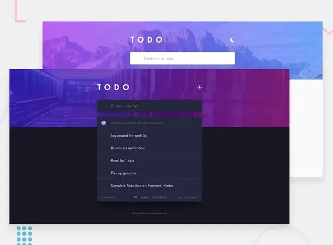 A screenshot of a todo list web app.